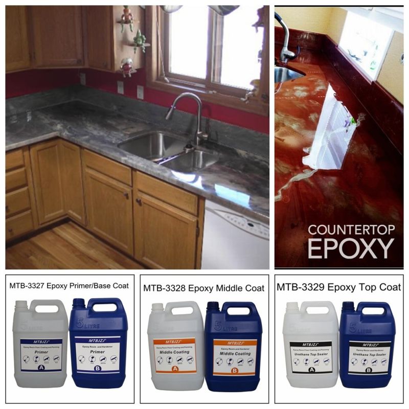 Metallic Clear Epoxy Resin Restore Concrete Counter Top Epoxy Resin