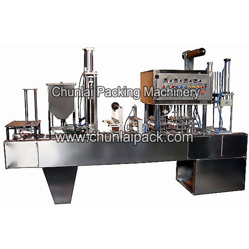 Automatic Yogurt Water Milk Sauce Cup Filling Sealing and Lidding Machine