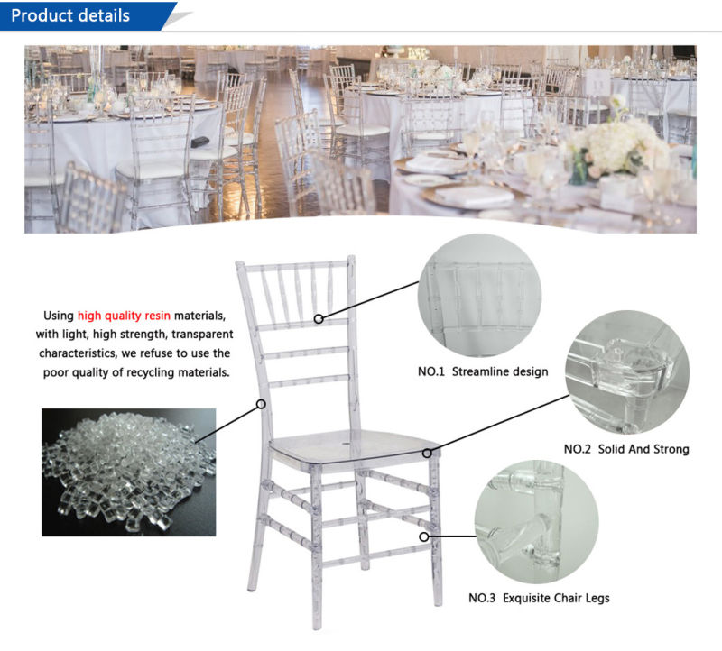 Factory Direct Round Back Resin Clear Tiffany Chiavari Chair for Dining