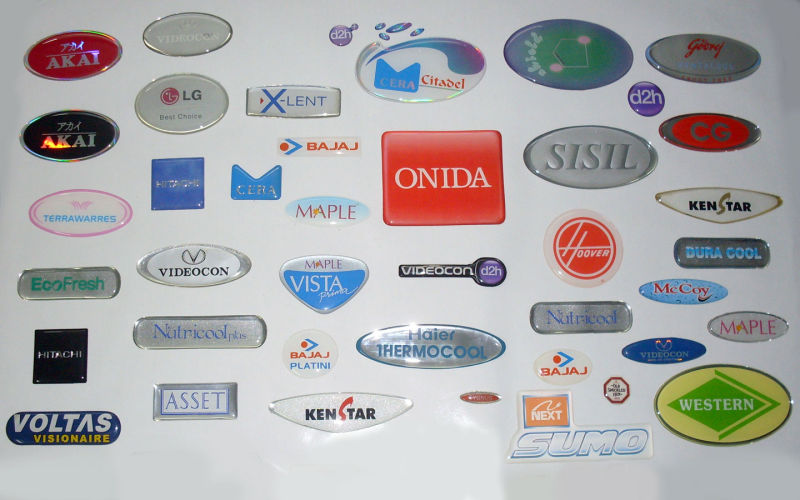 Custom 3D Embossed Epoxy Crystal Transparent Logo Nameplate