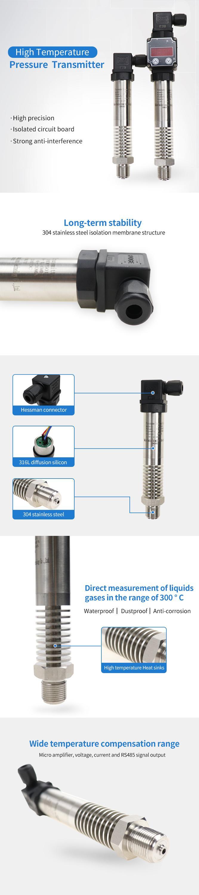 Gauge Pressure Wise 4-20mA Liquid Level High Temp Pressure Transmitter High Temperature