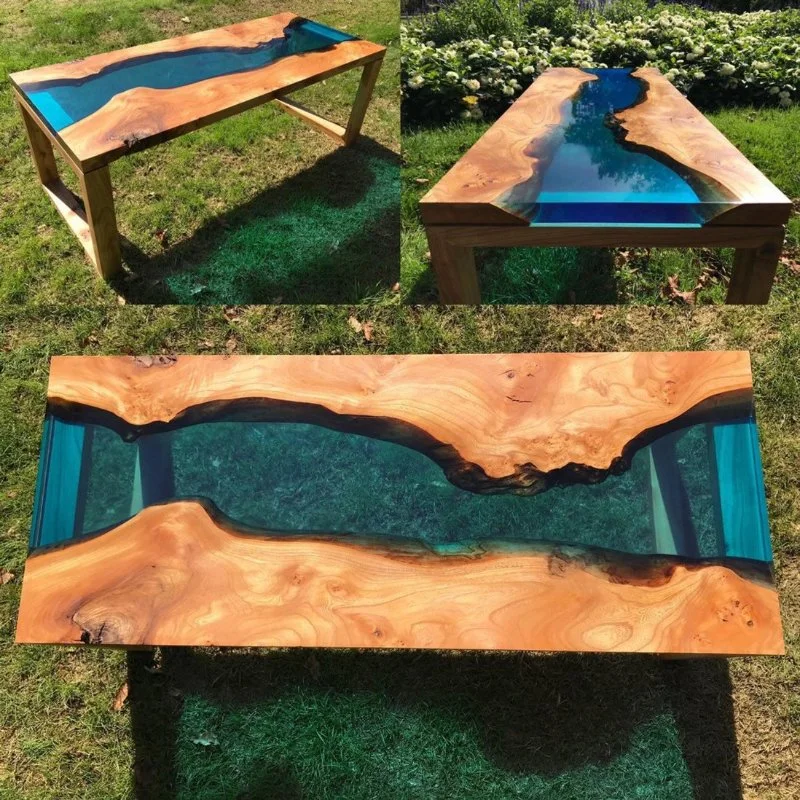 Epoxy Resin Glue Filling with Waterfall Furniture