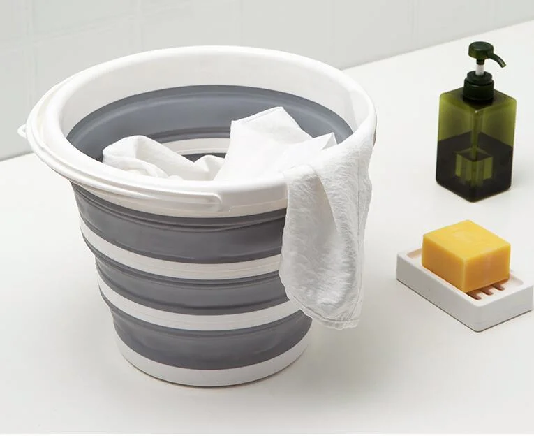Portable Silicone Water Folding Bucket Bath Home Outdoor Car Wash Fishing Plastic Retractable Bucket