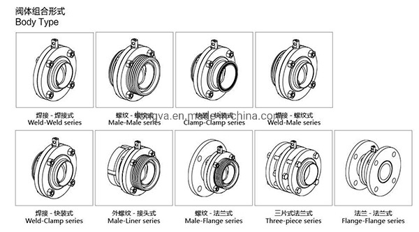 DN50 Sanitary Stainless Steel Manual Butterfly Valve with Silicone Seal and Trigger Handle