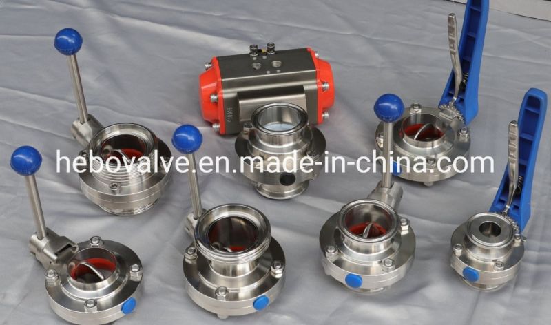 3A/SMS/DIN /ISO/Rjt/Idf Sanitary Stainless Steel Hygienic Butterfly Valves with EPDM Silicone Seal