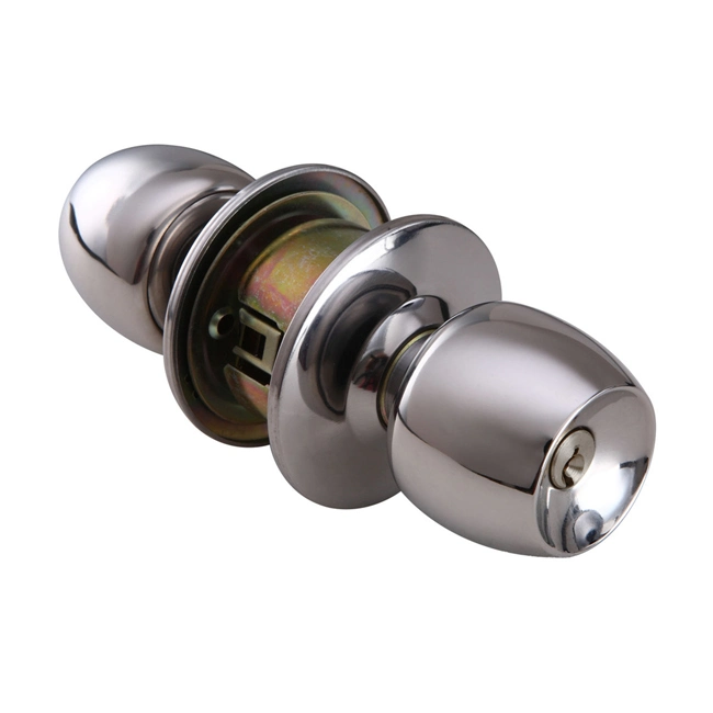 Double Steel Security Hardware Cylindrical Stainless Entry Privacy Passage 587 Hotel Round Door Knob Lock