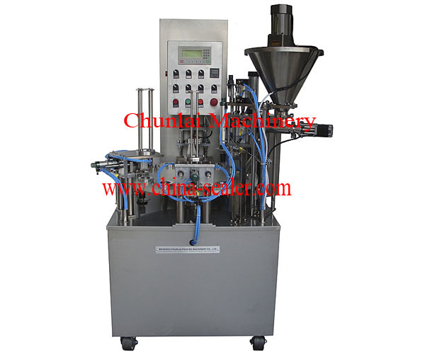 Kis-900 Automatic Vacuum Pneumatic System Rotary Type Liquid Milk Yogurt Cup Filling Sealing Machine