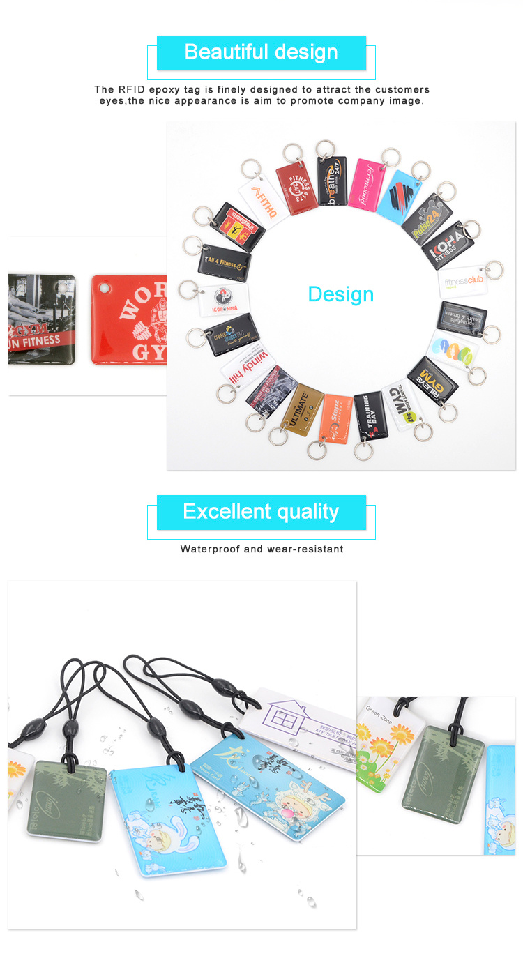 IC Epoxy Keyfob 13.56MHz Waterproof RFID NFC Epoxy Keyfob