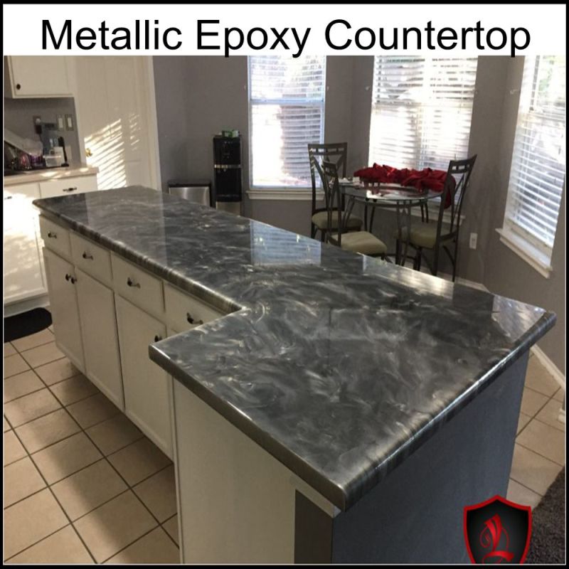 Metallic Clear Epoxy Resin Restore Concrete Counter Top Epoxy Resin