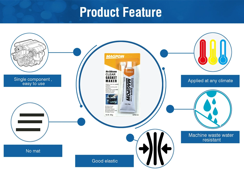 Guarnizione in silicone RTV Transparant RTV ad alta temperatura Magpow Maker