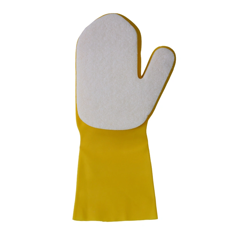 Silicone Bath Latex Cleaning Washing Rubber Sponge Gloves with Sponge