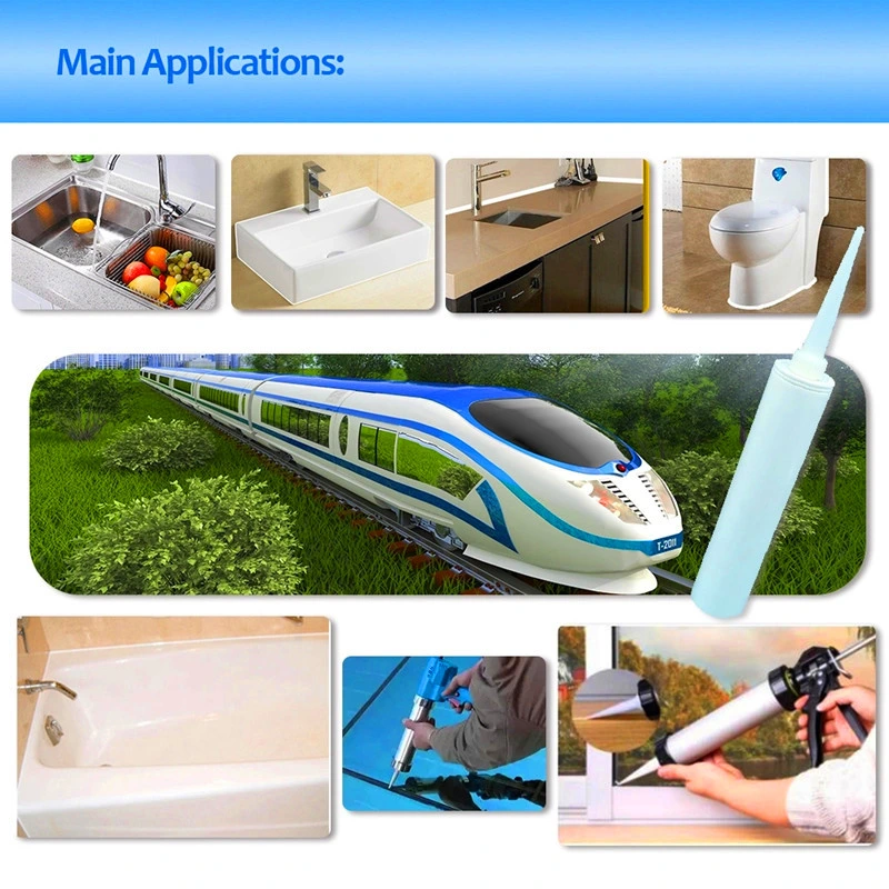 280ml 600ml Acetic Weatherproof Multipurpose Silicone Glass Glue for Door Kitchen Toilet and Aquarium