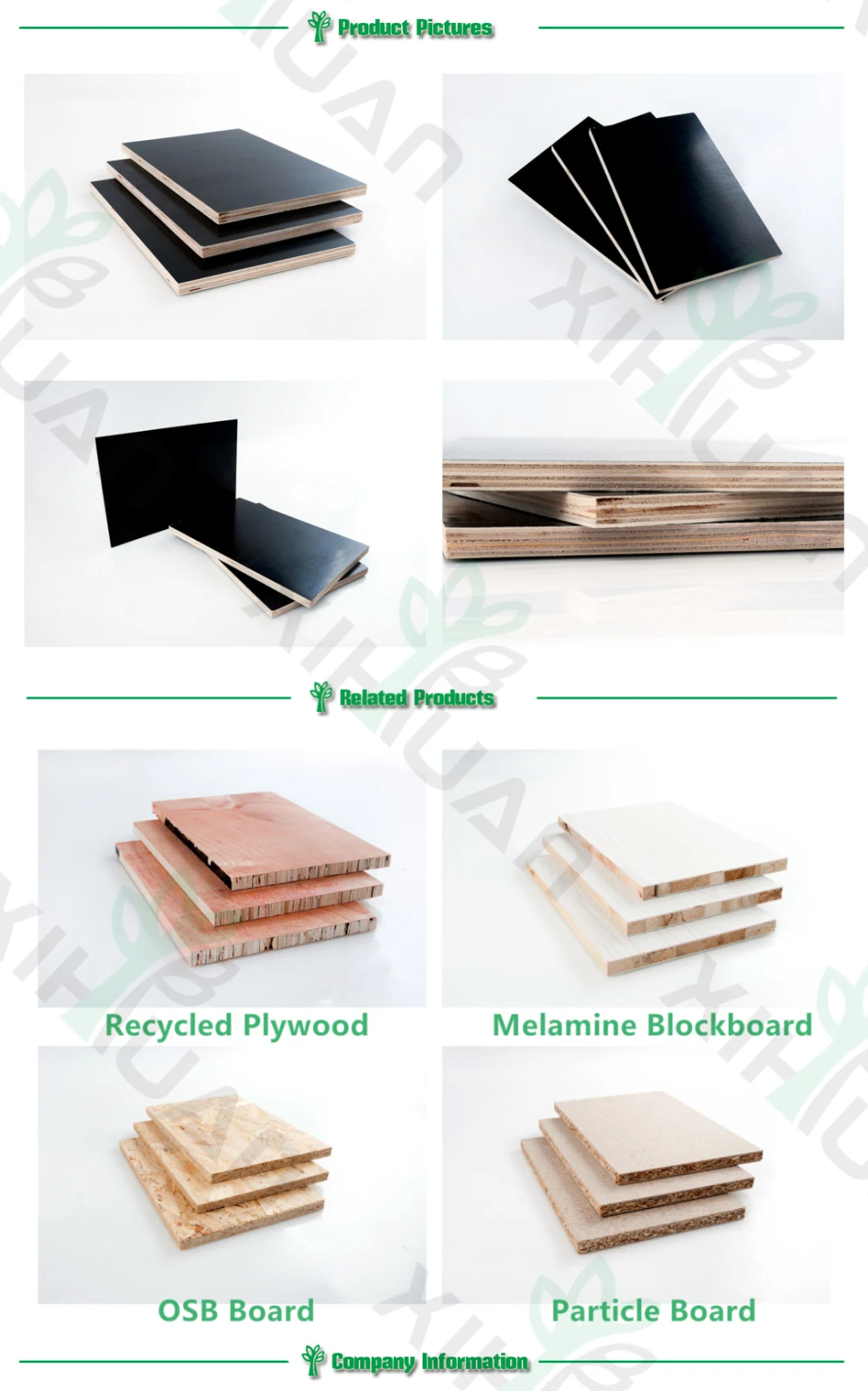 Linyi WBP Glue Film Faced Plywood/Marine Plywood