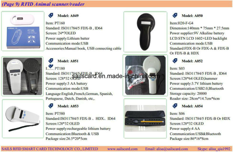 ISO11784/785 Fdx-B Animal ID Tag Reader Pet Microchip Scanner