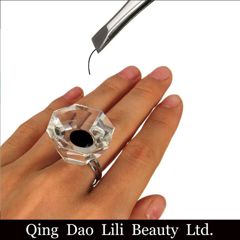 Crystal Glue Rings False Eyelash Glue Holder Eyelash Extensions Glue Rings