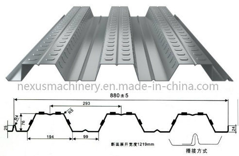 790 Swallow Type Metal Floor Deck Roll Forming Machine with PLC Panasonic