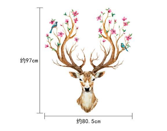 Custom Removable PVC Sika Deer Wall Sticker Wall Decoration