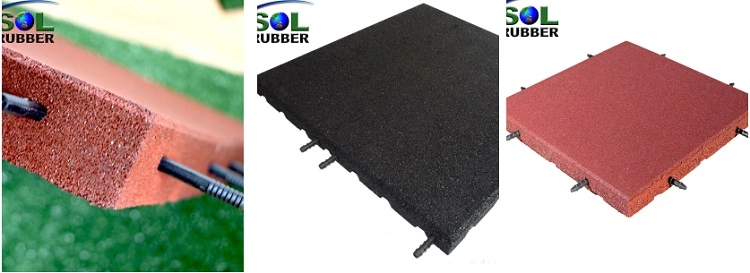 Glue Free Eco Outdoor Rubber Flooring Mat with Pin