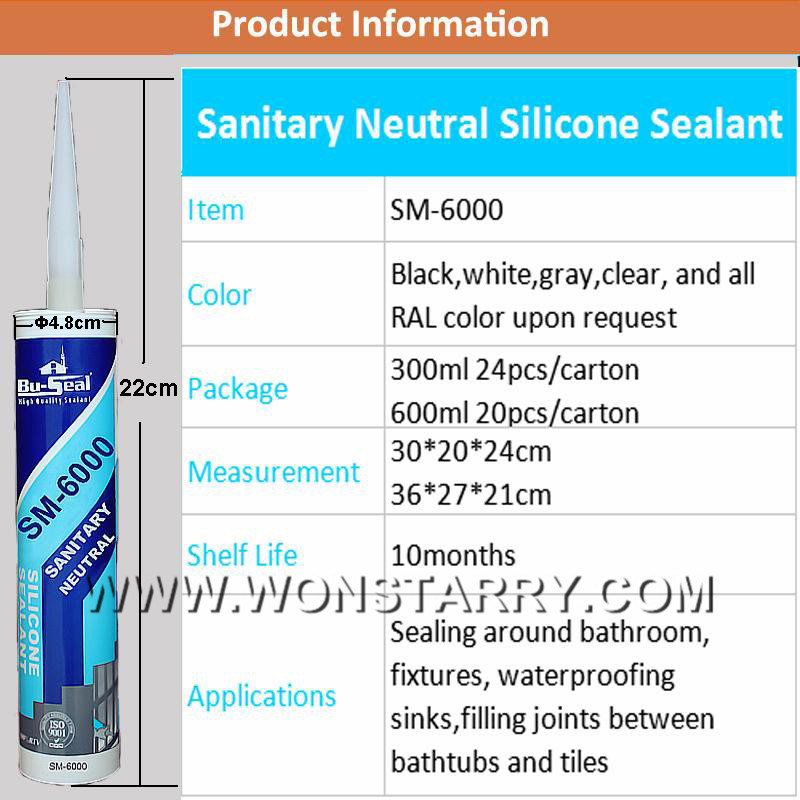 Silicone Sealant for Bathroom Sanitary Item Fixing