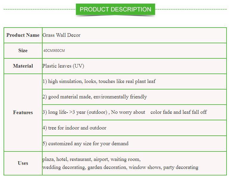 Hot Sale Low Price Synthetic Plastic Artifical Green Wall