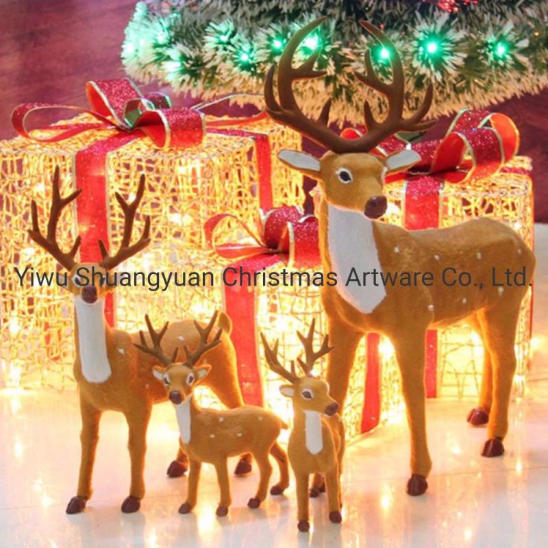 Christmas Decorations Sika Deer Ornaments Plush Christmas Deer