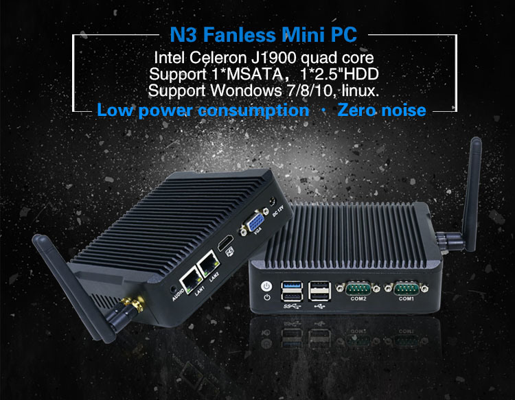 China Mini PC Supplier Fanless Mini PC HDMI Micro PC Support 4K WiFi COM