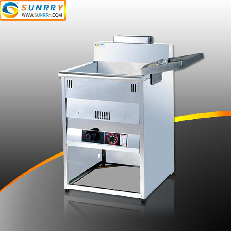 Commercial Kitchen Floor Deep Gas Fryer with Control Thermostat