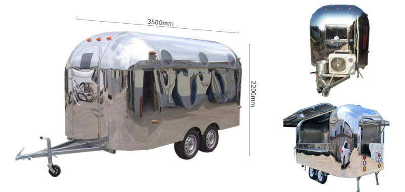 Outdoor Mobile Fryer Food Cart Movable Kiosk Coffee Kiosk