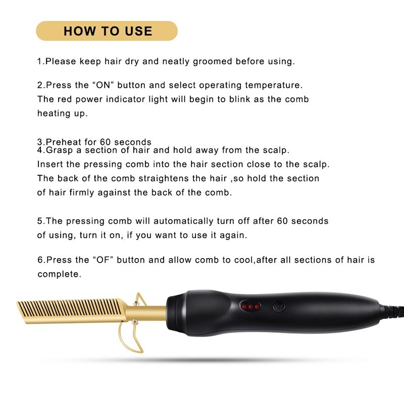 Hot Sale Electric Titanium Hair Straightener Hot Comb