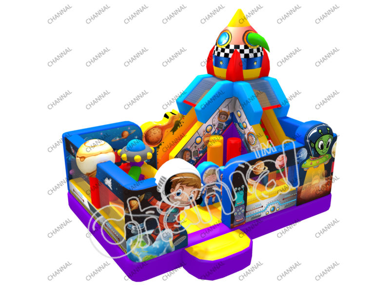 Double Slide Crayon Combo Bouncer Castle Combo Inflatable Jumper Bouncer