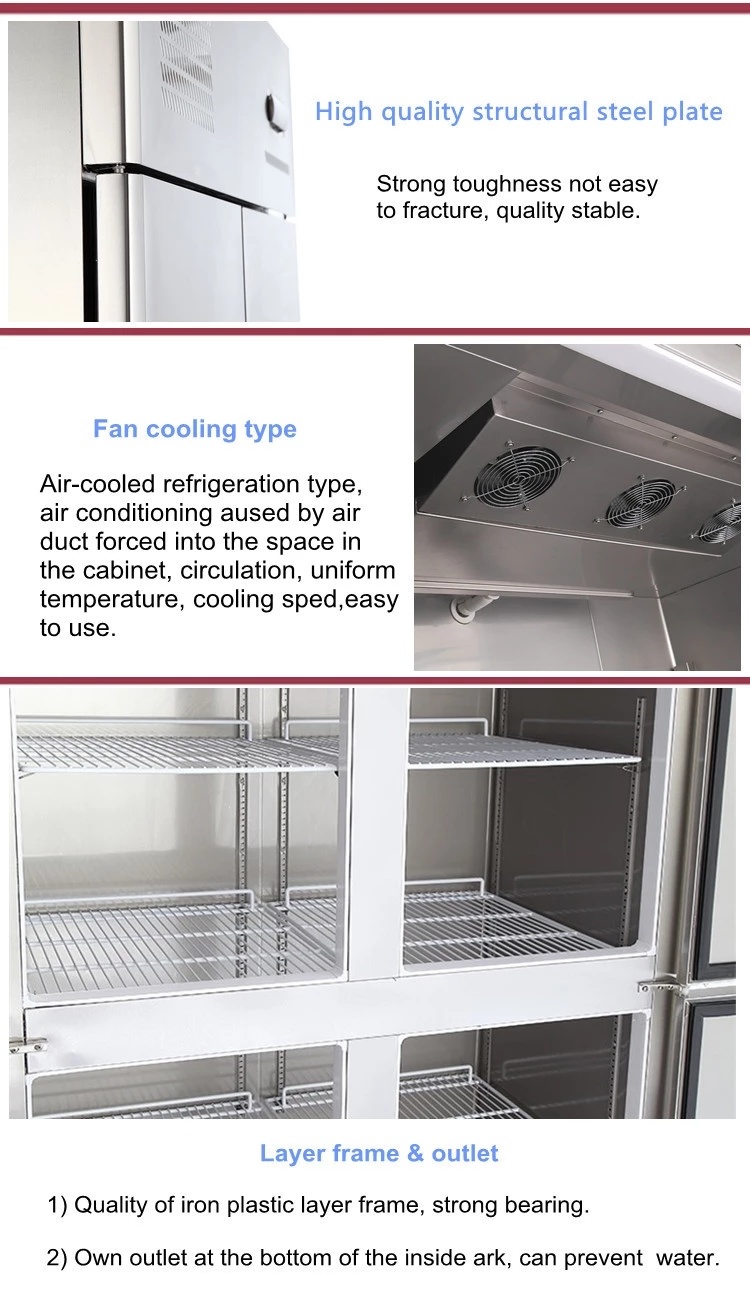 Air Cooling Double Temperature Commercial Freezer Refrigerator Fridge