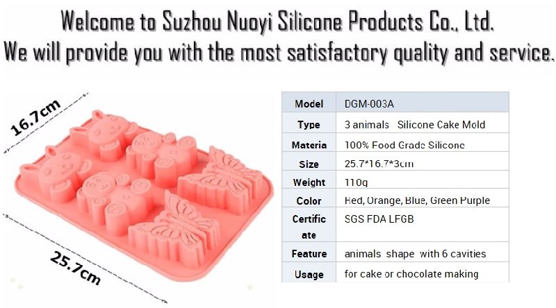 6 Cavity Baking Mold Bear Shape Silicone Cake Mold