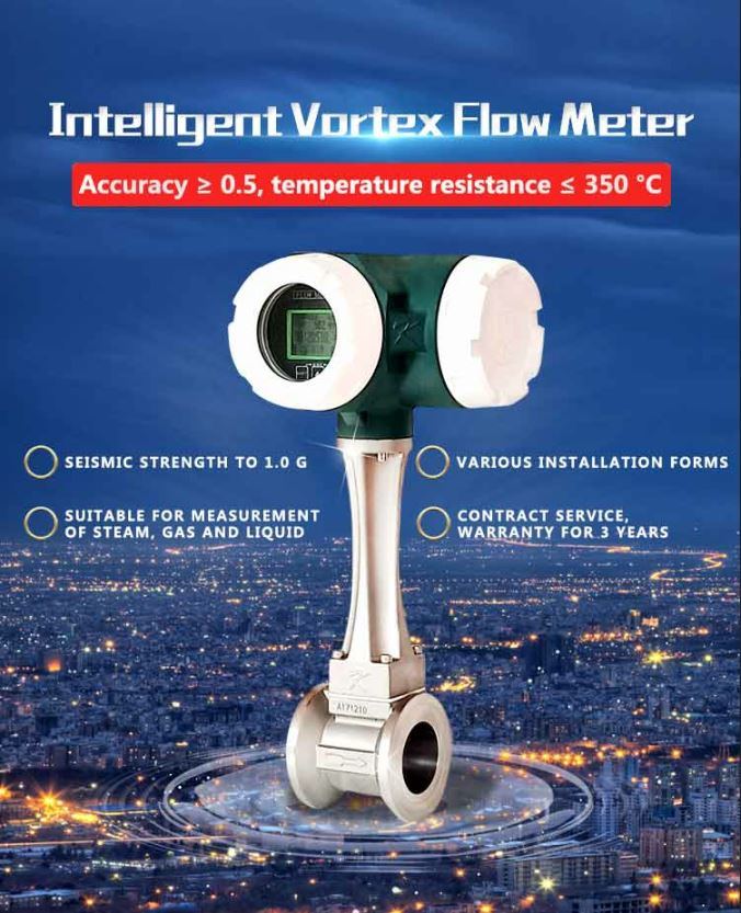 Flanged Type Hot Water &Vortex Flowmeter for Gas, Steam