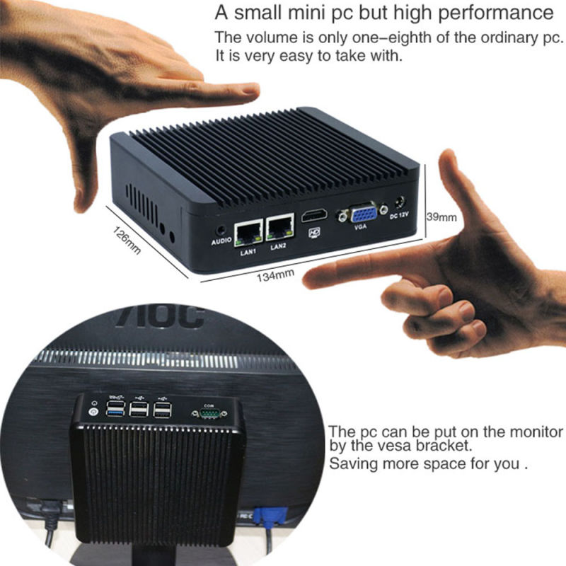 China Mini PC Supplier Fanless Mini PC HDMI Micro PC Support 4K WiFi COM