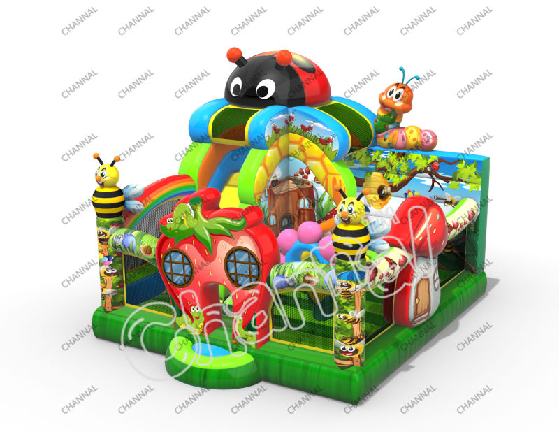 Little Red Schoolhouse Combo Bouncy Castle Bouncer Jumper Inflatable Combo Inflatable
