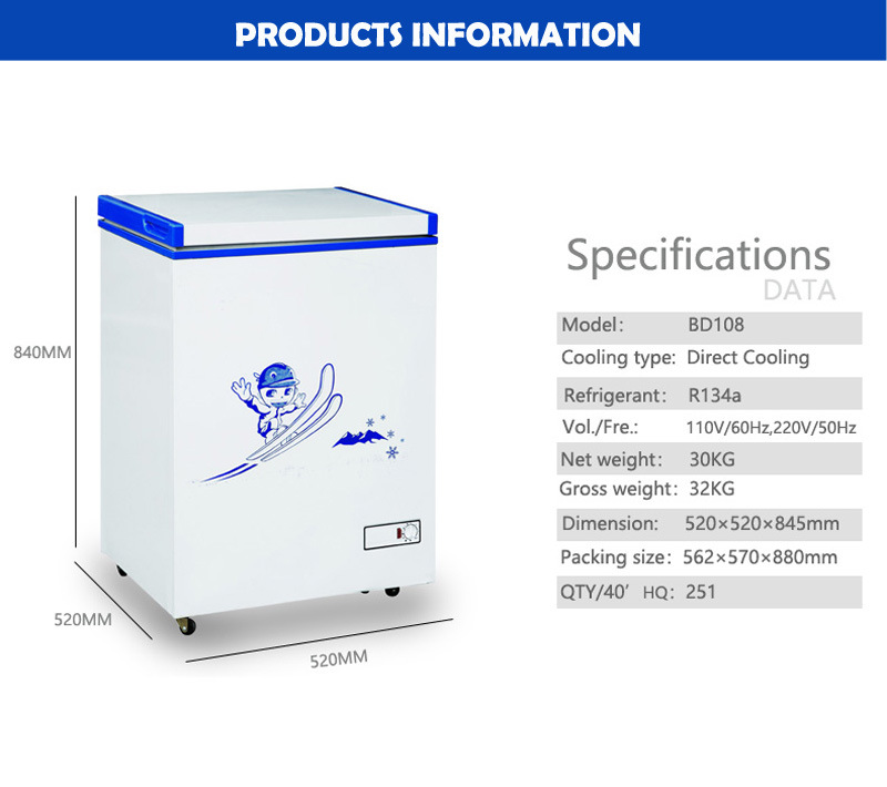 Large Capacity Top Open Chest Deep Freezer