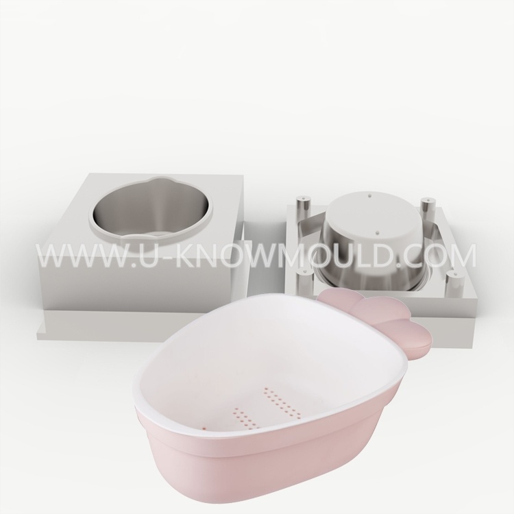 Kitchen Double Drain Basket Mold Multifunctional Washing Basket Mould