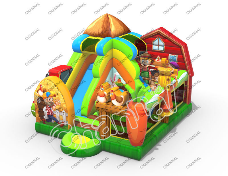 Little Cowboy Inflatable Combo Bouncer Castle Combo Jumper Inflatable Bouncer