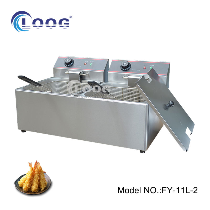 Hot Sale Commercial Electric Deep Fryer Frying Basket Stainless Steel Double Side Deep Fryer 11L