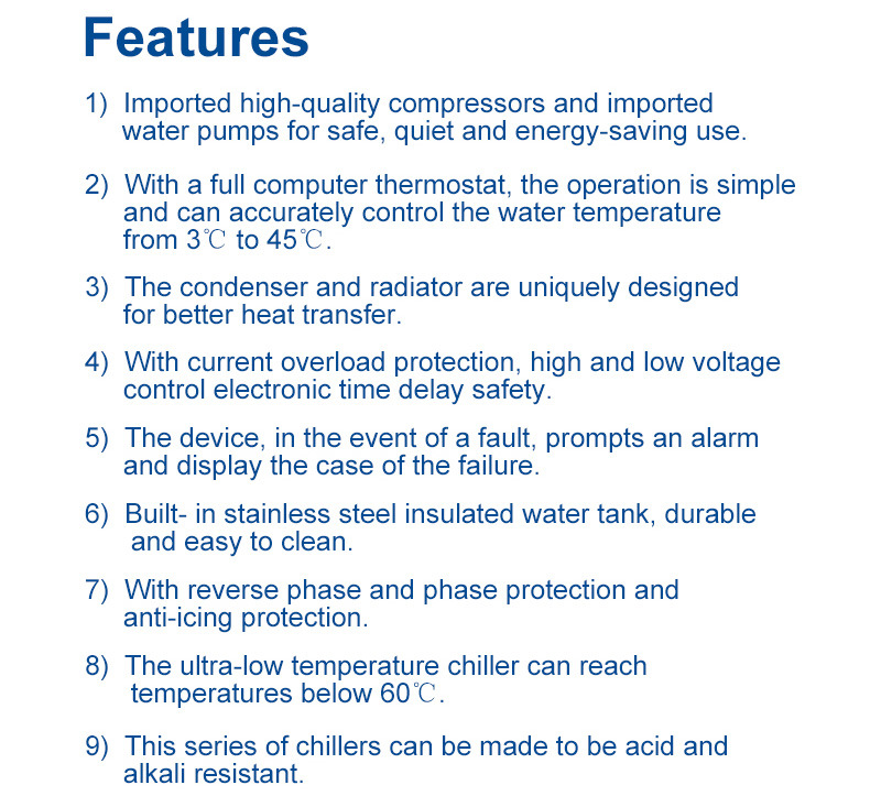 3HP 5HP 8HP 10HP Air Cooling Industrial Air-Cooled Water Chiller