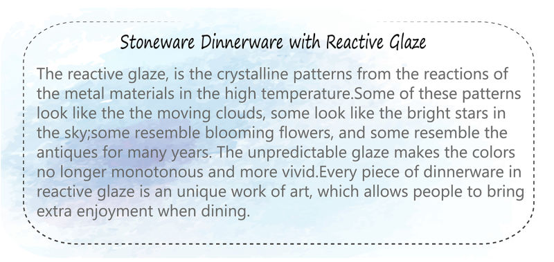 Microwave Safe Ceramic Dining Set Table with Reactive Glaze