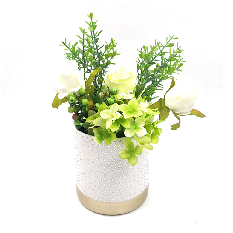 2020 New Elegant White Glazed High Quality Cylinder Ceramic Flower Pot