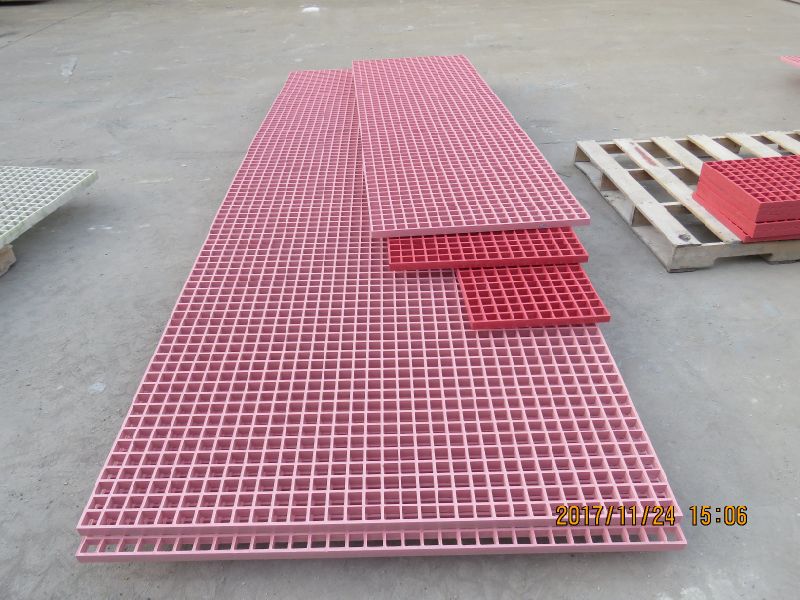 Fiberglass Pink Molded Gratings, FRP/GRP Gratings with Red/Pink Color.