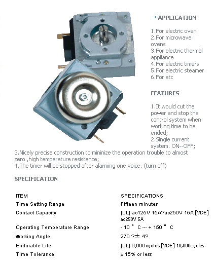 Dkj-y 30/60/90/120 minutos temporizador mecánico para horno para horno de cocina