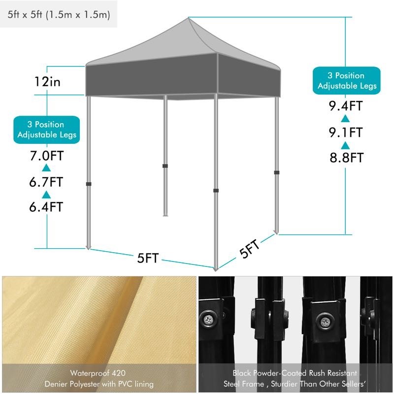 5FT*5FT Small Cheap Folding Pop up Gazebo Tent