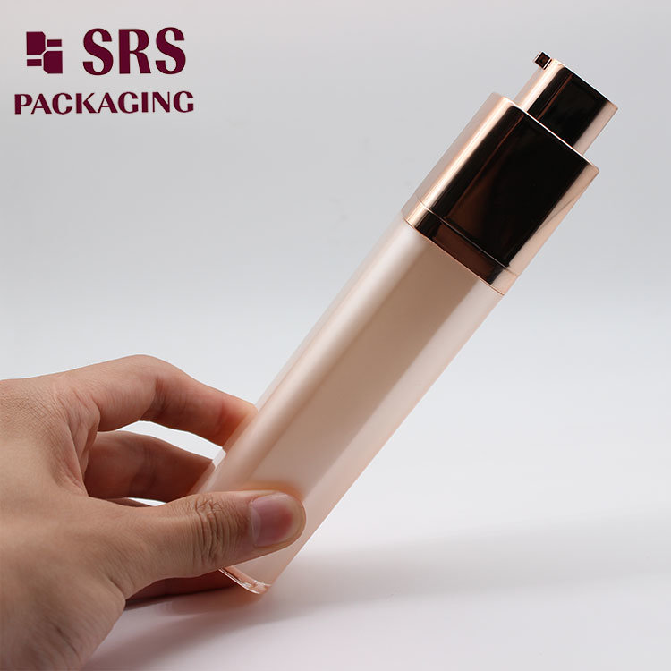 Rose Gold 50ml Square Airless Rotary Empty Bottle for Skincare