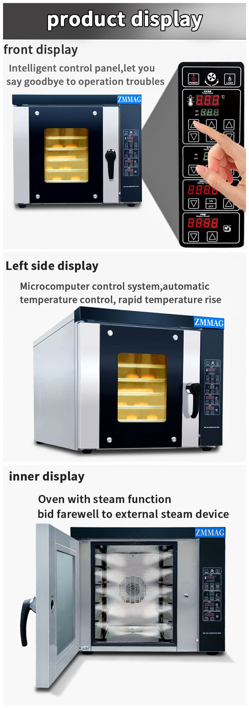 Mini Hot Air Convection Oven 220V Steamer Baking Machine for Sale (ZMR-5M)