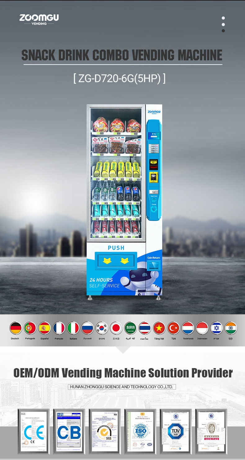 Zg White Black Mini Cold Drinks&Snacks Combo Vending Machine