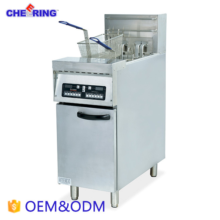 Vertical 2 Tank Electric Fryer for French Fries and Chicken