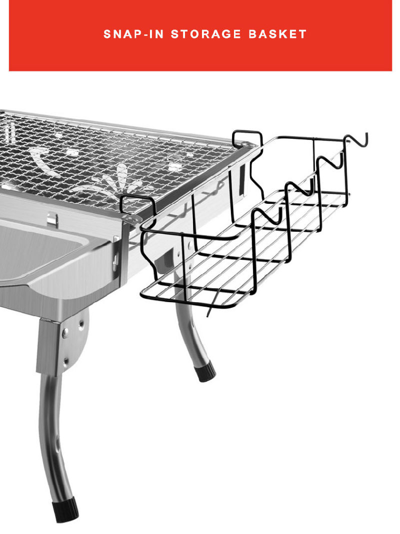 Small Folding Stainless Steel Barbecue Grill Charcoal Barbecue Grill/Outdoor Portable Camping BBQ Barbecue Grill